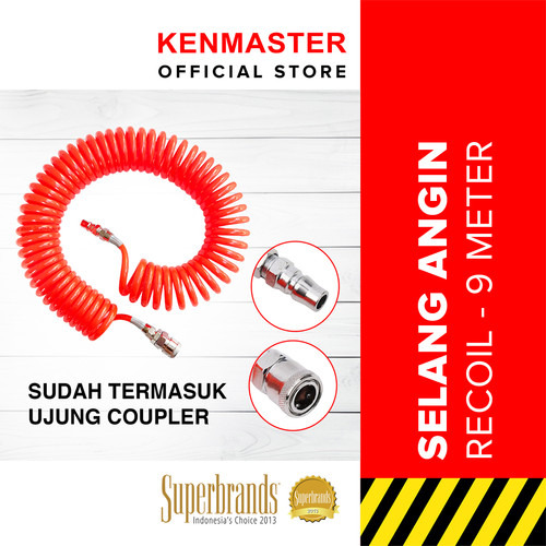 [EZM.2500054] Kenmaster Selang Angin Spiral Kompresor 9 Meter KM-1255 Hose / Selang Air / Recoil Air - SLNG197