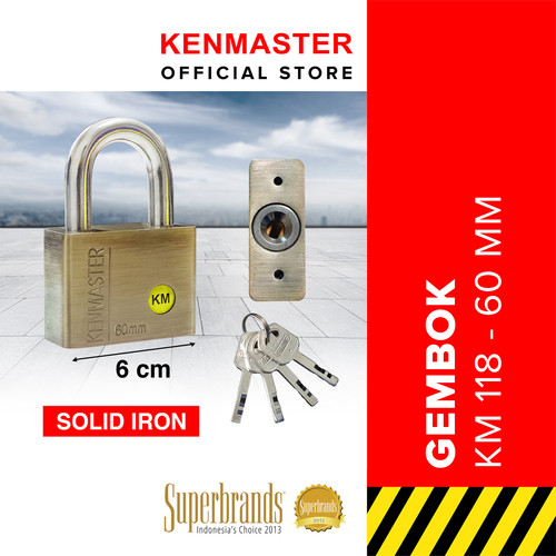 [EZM.2500061] Kenmaster Gembok BRONZE 60MM - KM-118 / Gembok Anti Maling / Gembok Pagar Kunci Gembok - GMBK118'