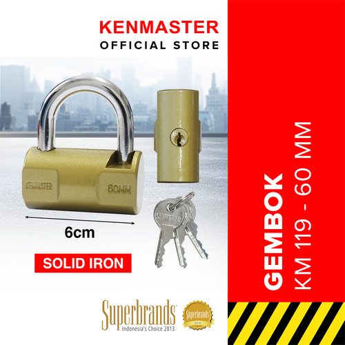 [EZM.2500067] Kenmaster Gembok Hammer 60MM - KM-119 / Gembok Anti Maling / Gembok Pagar Kunci Gembok - GMBK113'