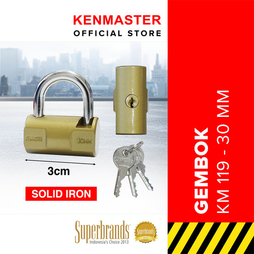 [EZM.2500070] Kenmaster Gembok Hammer 30MM - KM-119 / Gembok Anti Maling / Gembok Pagar Kunci Gembok - GMBK110'