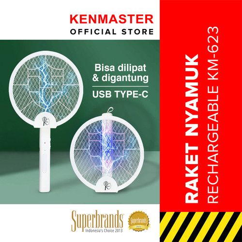 [EZM.2500077] Kenmaster Raket Nyamuk Rechargeable USB + UV KM-623 / Raket Nyamuk Cas Serangga / Raket Serangga / Raket Lalat - Mosquito Killer / Pembasmi Serangga