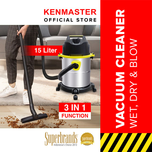 [EZM.2500096] Kenmaster Vacuum Cleaner KM-360 Wet Blow & Dry - VACU013 / Penyedot Debu Basah & Kering Full Stainless