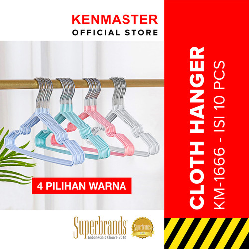 [EZM.2500099] Kenmaster Gantungan Baju / Hanger KM-1666 1 Set - ISI 10 PCS