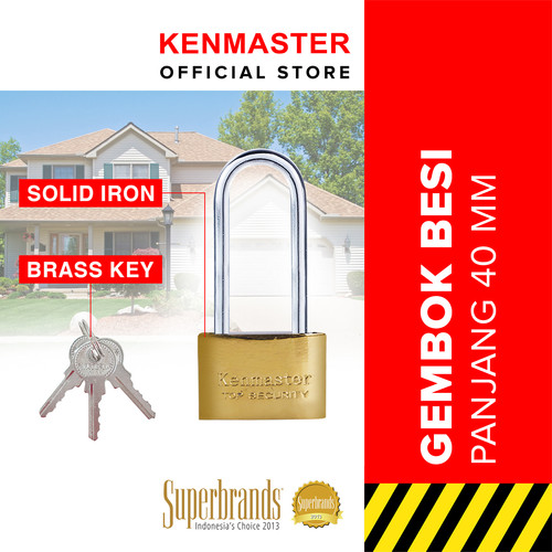 [EZM.2500133] Kenmaster Gembok 40MM 3 Key Panjang Gembok Anti Maling Gembok Pagar Kunci Gembok
