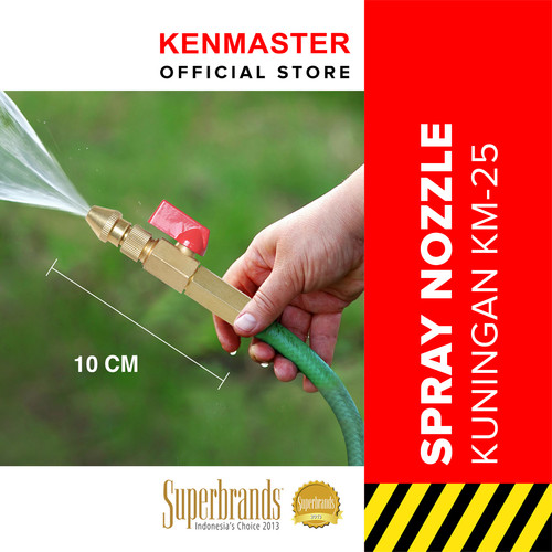 [EZM.2500189] Kenmaster Kepala Semprotan Air Cuci Mobil - KM25 Lurus Kuningan / Kepala Semprotan Selang Air / Penyiram Tanaman / Semprotan Tanaman / Semprotan Cuci Mobil Motor / Water Gun Spray / Nozzle Alat Semprotan / Water Jet Spray / Alat Berkebun