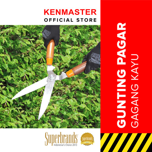 [EZM.2500283] Kenmaster Gunting Pagar Rumput / Gunting Rumput / Gunting Dahan Ranting / Gunting Ranting Pohon / Gunting Batang Bunga Buah - Gagang Kayu