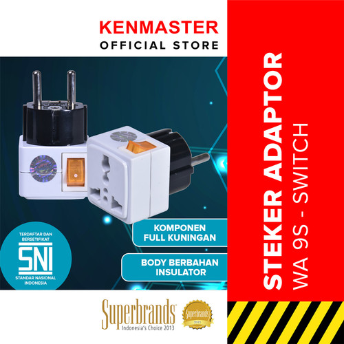 [EZM.2500305] Kenmaster Steker WA9S On Off / Colokan Listrik / Colokan Saklar