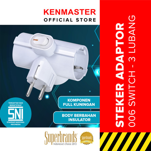 [EZM.2500306] Kenmaster Steker Switch 006 Steker T Steker Cabang / Colokan Saklar