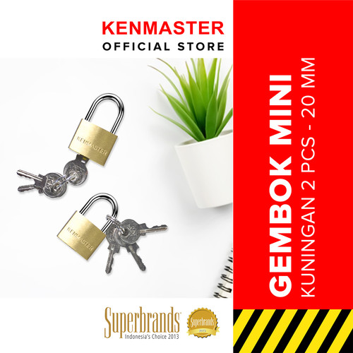 [EZM.2500318] Kenmaster Gembok Kuningan 20MM - 2 PCS Gembok Anti Maling Gembok Pagar Kunci Gembok
