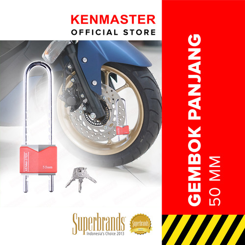 [EZM.2500323] Kenmaster Gembok Sepeda KM116 - IRON 50MM - Panjang Gembok Anti Maling Gembok Pagar Kunci Gembok Sepeda