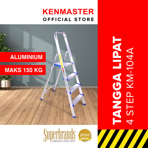 [EZM.2500339] Kenmaster Tangga Lipat Tangga Rumah Tangga Pendek Tangga 4 Step Alumunium KM104 A