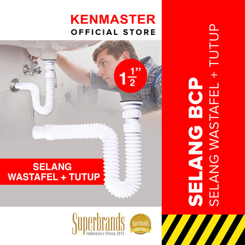[EZM.2500340] Kenmaster Selang BCP CESS 1,5 Inch + Head - SLNG129 / Selang Sink / Selang Afur / Selang Cuci Piring / Selang Wastafel / Selang Bak Cuci Piring