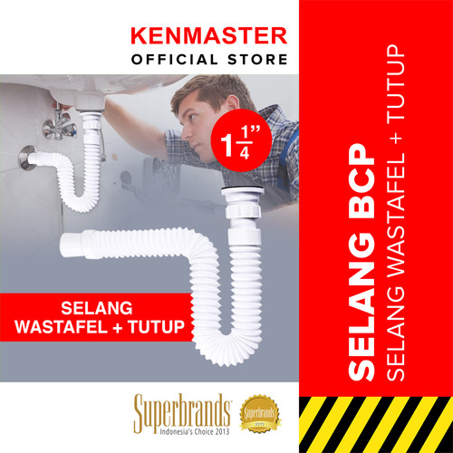 [EZM.2500341] Kenmaster Selang BCP CESS 1,1/4 Inch + Head - SLNG132 / Selang Sink / Selang Afur / Selang Cuci Piring / Selang Wastafel / Selang Bak Cuci Piring