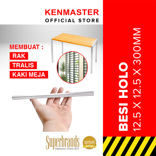 [EZM.2500400] Besi Holo 12.5 x 12.5 x 300 Tebal 1 MM / Besi Hollo / Besi Hollow / Kaki Rak / Kaki Meja