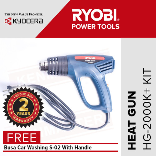 [EZM.2500479] Ryobi Heat Gun HG-2000K +Kit Pemanas Plastik 2000W FREE Busa+FaceShiel
