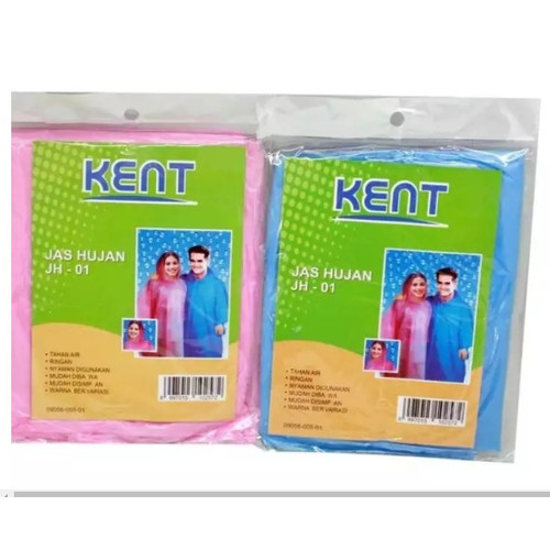 [EZM.2500507] Kent Jas Hujan Plastik (Jas Hujan Pe Ponco) - Per 3 Pcs