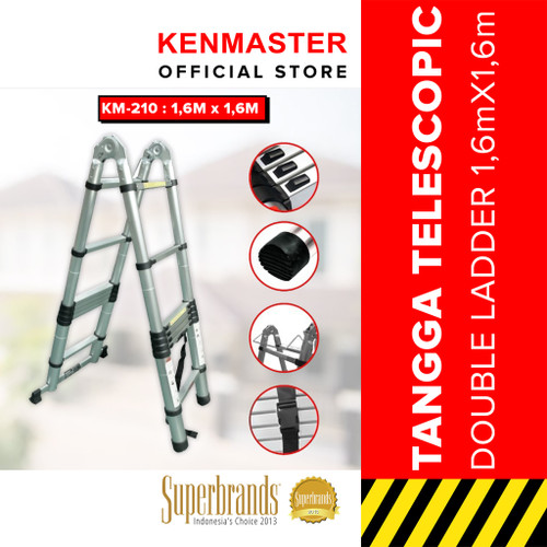 [EZM.2500521] Tangga Teleskopik Tangga Telescopic Tangga Portable Double 1,6 + 1,6 KM210 Fiber Optic