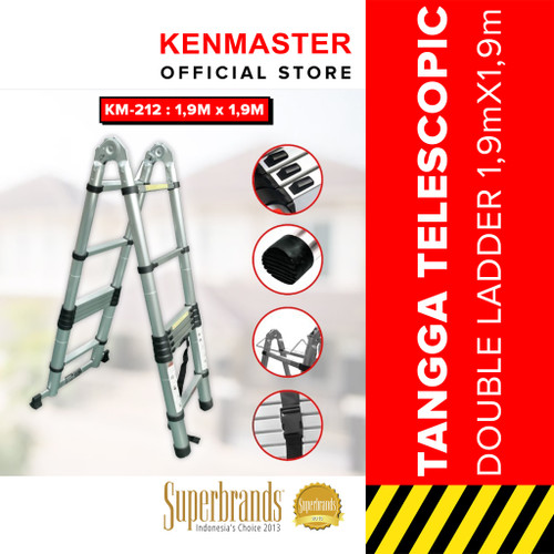 [EZM.2500522] Tangga Teleskopik Tangga Telescopic Tangga Portable Double 1,9 + 1,9 KM212 Fiber Optic