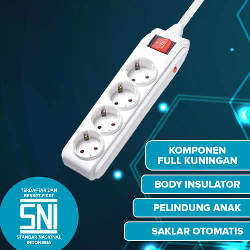 [EZM.2500527] Kenmaster Stop Kontak Stopkontak Colokan Listrik Overheat SNI