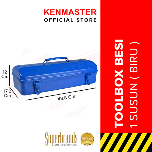[EZM.2500555] Kenmaster Tool Box Besi 1 Susun Merah / Biru / Toolbox Besi / Tempat Penyimpanan Perkakas / Tempat Penyimpanan Multifungsi - Kotak Perkakas - Kotak Serbaguna - Kotak Peralatan