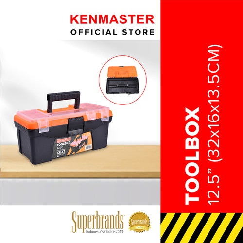 [EZM.2500559] Kenmaster Tool Box Plastik 12,5 Inch / Toolbox Plastik / Tempat Penyimpanan Perkakas / Tempat Penyimpanan Multifungsi - Kotak Perkakas - Kotak Serbaguna Kotak Peralatan