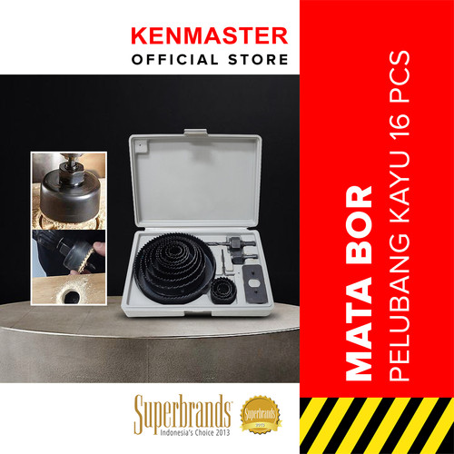 [EZM.2500602] Hole Saw Kit 16 pcs NM-006 - Mata Bor Kayu Pelubang Pipa Mata Bor Kayu Mata Bor Set