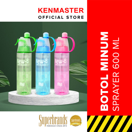 [EZM.2500626] Botol Minum 600ml Plastik Sprayer / Botol Minum Portable Semprot / Botol Minum Olahraga