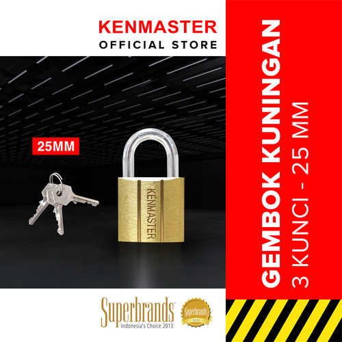 [EZM.2500648] Kenmaster Gembok V140 25 MM Kuningan Gembok Anti Maling Gembok Pagar Kunci Gembok