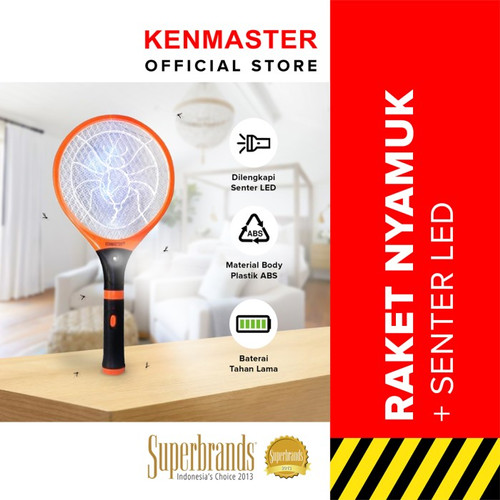 [EZM.2500693] Kenmaster Raket Nyamuk + Senter LED KM 559 / Raket Serangga / Raket Lalat - Pembasmi Serangga - Mosquito Killer