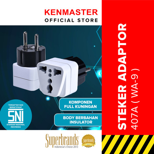 [EZM.2500703] Kenmaster Steker XX-407A (WA-9) SNI Colokan Listrik / Colokan Saklar