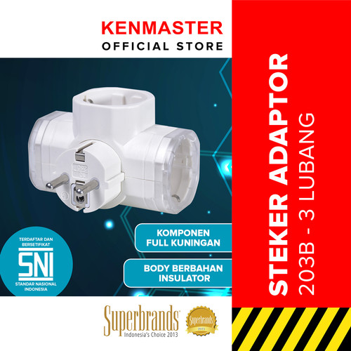 [EZM.2500704] Kenmaster Steker 203B / Steker Cabang Colokan Listrik / Colokan Saklar