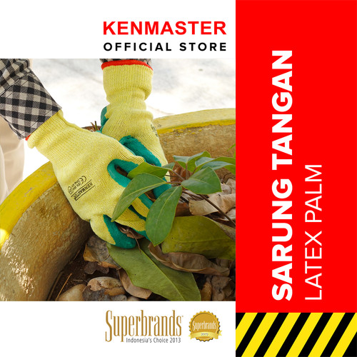 [EZM.2500751] Kenmaster Sarung Tangan Karet Palm Hijau Kuning - Sarung Tangan Cuci Piring Household Rubber Gloves Sarung Tangan Latex