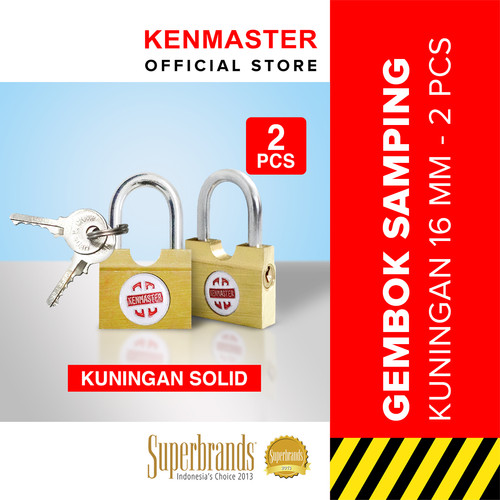 [EZM.2500762] Kenmaster Gembok Samping 2PCS - 16 MM Gembok Anti Maling Gembok Pagar Kunci Gembok Kuningan