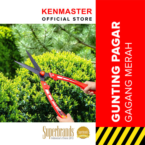 [EZM.2500797] Kenmaster Gunting Pagar Rumput - Gagang Merah GP01 / Gunting Rumput / Gunting Dahan Ranting / Gunting Ranting Pohon / Gunting Batang Bunga Buah