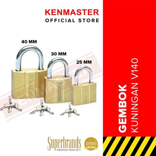 [EZM.2500833] Kenmaster Gembok V140 - 30MM Kuningan Gembok Anti Maling Gembok Pagar Kunci Gembok Kuningan