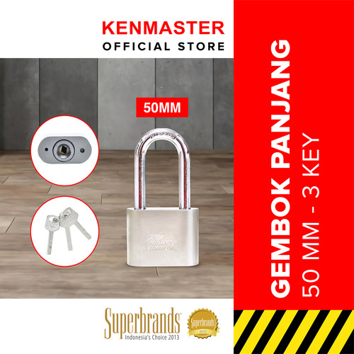 [EZM.2500834] Xander Gembok Panjang 50 MM - 3 Key Gembok Anti Maling Gembok Pagar Kunci Gembok