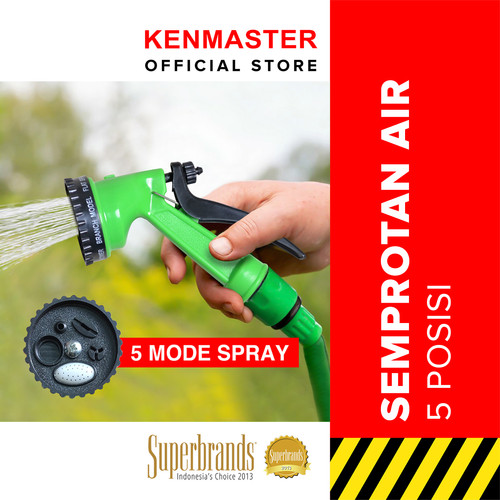 [EZM.2500863] Kenmaster Kepala Semprotan Air - 5 Posisi / Kepala Semprotan Selang Air / Penyiram Tanaman / Semprotan Tanaman / Semprotan Cuci Mobil Motor / Water Gun Spray / Nozzle Alat Semprotan / Water Jet Spray / Alat Berkebun