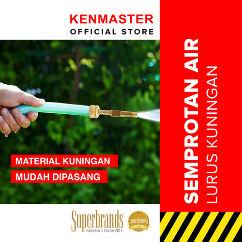[EZM.2500865] Kenmaster Kepala Semprotan Air Cuci Mobil - Lurus Kuningan / Kepala Semprotan Selang Air / Penyiram Tanaman / Semprotan Tanaman / Semprotan Cuci Mobil Motor / Water Gun Spray / Nozzle Alat Semprotan / Water Jet Spray / Alat Berkebun
