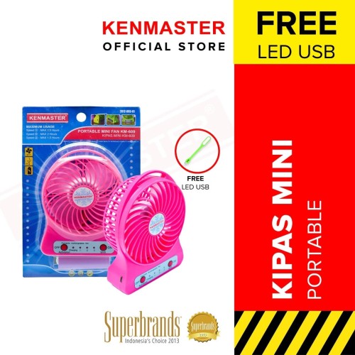 [EZM.2500905] Kenmaster Kipas Mini USB KM-609 Biru / Kipas Mini Portable / Kipas Mini USB / Mini Fan Portable