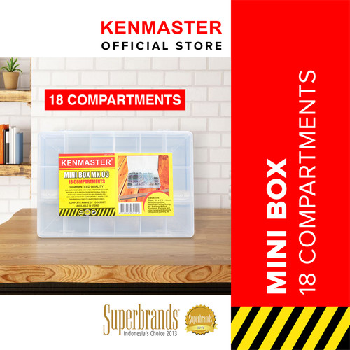 [EZM.2500939] Kenmaster Mini Box MK03 ( 18 Compartments ) / Tool Box Mini / Toolbox Mini / Tempat Penyimpanan Multifungsi / Tempat Penyimpanan Serbaguna - Kotak Serbaguna - Kotak Peralatan