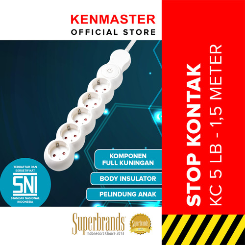 [EZM.2500968] Kenmaster Stop Kontak Stopkontak Colokan Listrik Colokan 5 Lubang KC-05 KM (KTG POLY BAG)