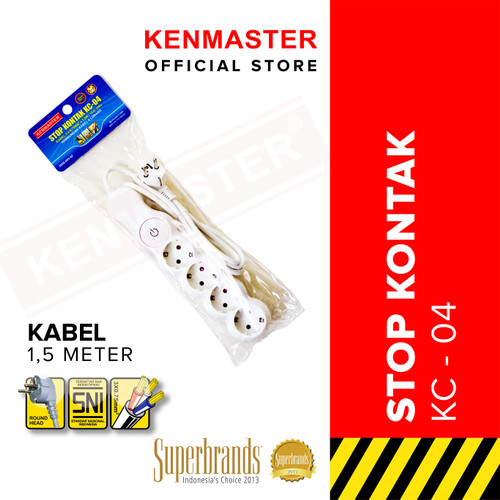 [EZM.2500969] Kenmaster Stop Kontak Stopkontak Colokan Listrik Colokan 4 Lubang KC-04 KM (KTG POLY BAG)