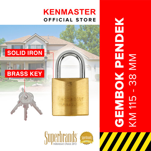 [EZM.2500972] Kenmaster Gembok IRON 38MM - PENDEK KM115 Gembok Anti Maling Gembok Pagar Kunci Gembok