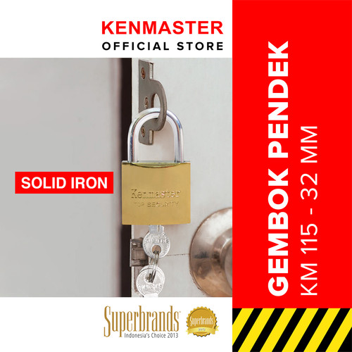 [EZM.2500973] Kenmaster Gembok IRON 32MM Pendek KM115 Gembok Anti Maling Gembok Pagar Kunci Gembok