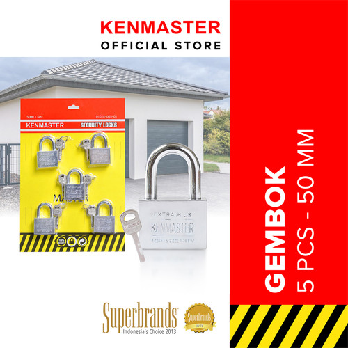 [EZM.2501001] Kenmaster Gembok Master Key 5 Pcs - 50MM Gembok Anti Maling Gembok Pagar Kunci Gembok
