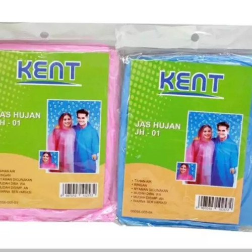 [EZM.2501020] Kent Jas Hujan Plastik (Jas Hujan Pe Ponco) - isi 2 Pcs