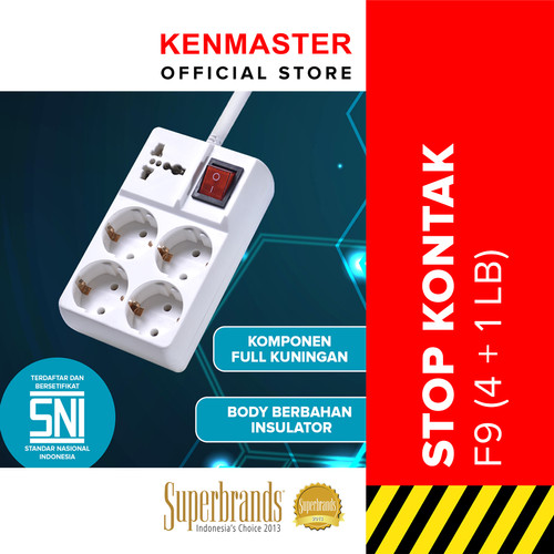 [EZM.2501040] Kenmaster Stop Kontak F9 - 4+1 Lubang Stopkontak Colokan Listrik Colokan