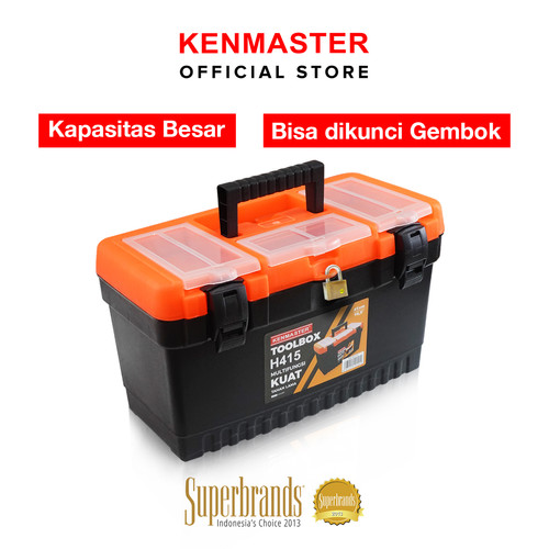 [EZM.2501088] Kenmaster Tool Box Plastik K415 / Tool Box Jumbo / Toolbox Jumbo / Toolbox Plastik / Tempat Penyimpanan Perkakas / Tempat Penyimpanan Multifungsi - Kotak Perkakas - Kotak Serbaguna - Kotak Peralatan
