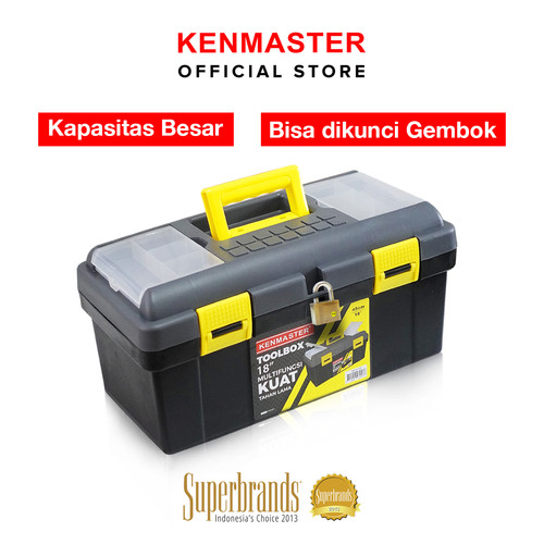 [EZM.2501089] Kenmaster Tool Box Plastik 18 Inch / Tool Box Jumbo / Toolbox Jumbo / Toolbox Plastik / Tempat Penyimpanan Perkakas / Tempat Penyimpanan Multifungsi - Kotak Perkakas - Kotak Serbaguna - Kotak Peralatan