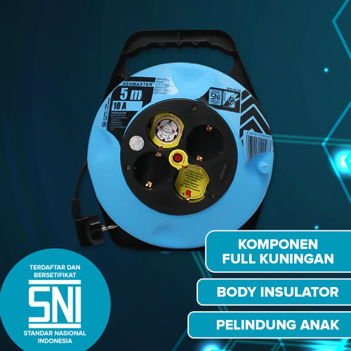 [EZM.2501124] Kenmaster Kabel Roll 5 Meter SNI / Kabel Roll 12 Meter SNI / Kabel Roll 4 Lubang